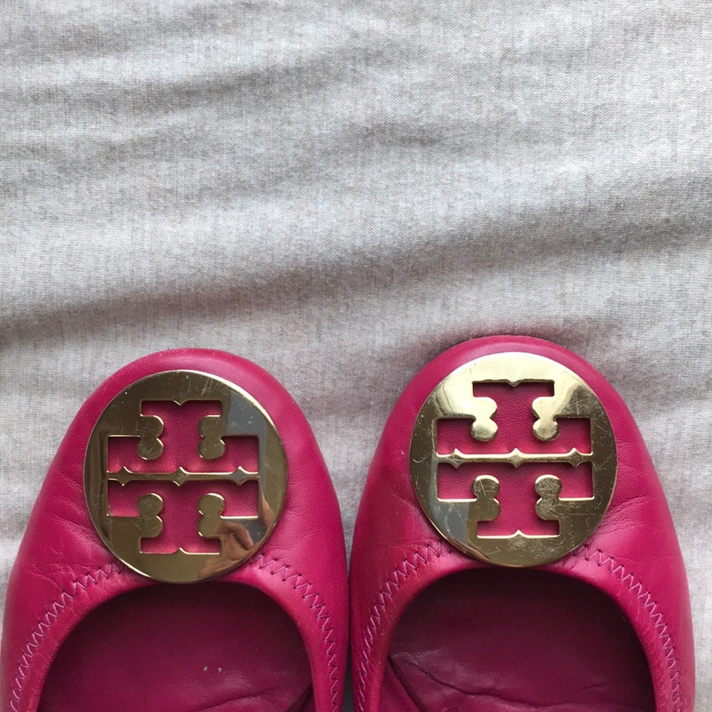 Tory Burch Hot Pink Reva Flats